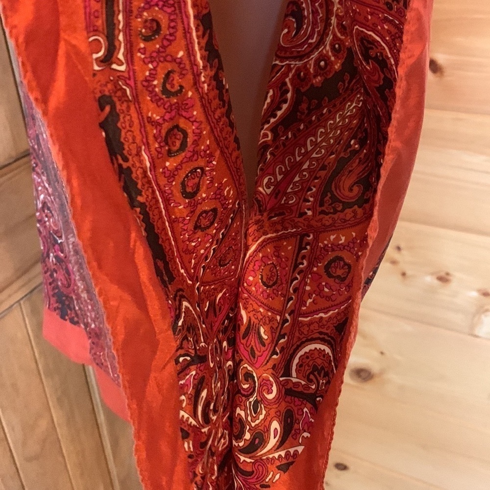 Talbots paisley silk handkerchief / poncho style silk blouse Size Small / Medium - Picture 8 of 11